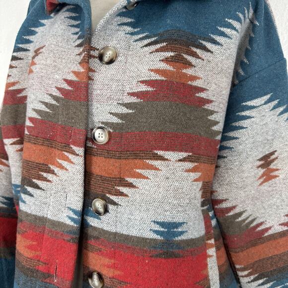 Blue B Collection Jacket Women Small Shacket Aztec Tribal Western Festival - Picture 5 of 12